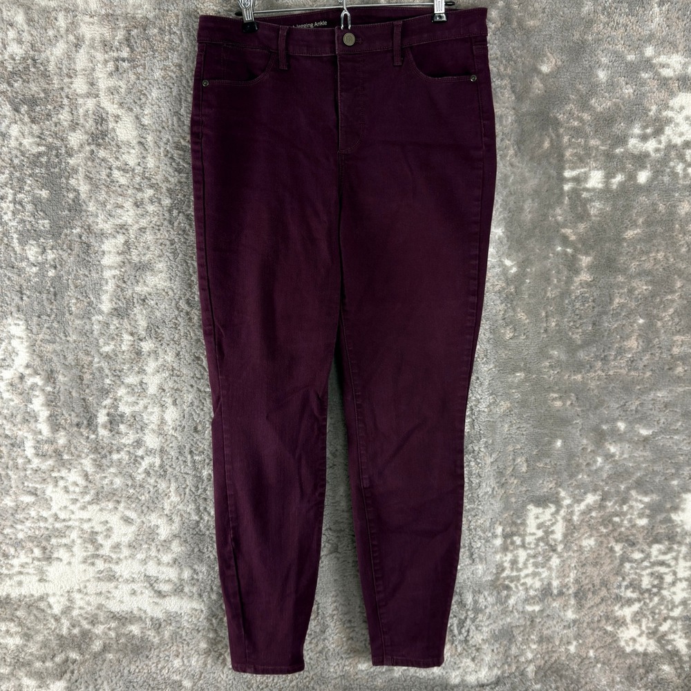 Talbots Size 10 Flawless High-Waist Jegging Ankle Pants Purple Full Length Women